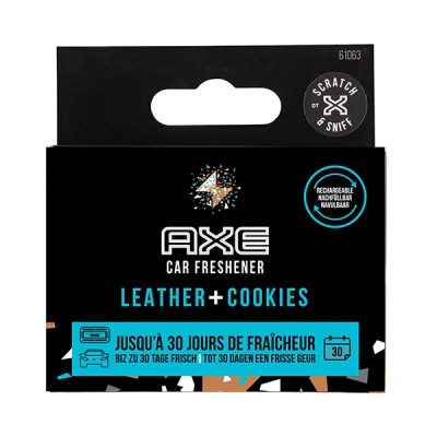 AXE Navulling Luchtverfrisser Alu Houder Leather + Cookies 2 Stuks