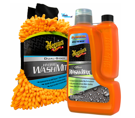 Meguiars G210256EU Hybrid Ceramic Wash & Wax en X210200 Hybrid Wash mitt Set